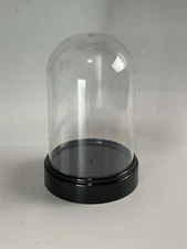 Zhengmy 12 Pcs Plastic Dome Display Case Cloche Bell Jar with black and clear 