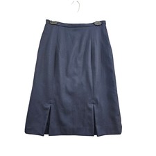 Pendleton Pencil Skirt Womens 10 Petite Navy Blue 100% Virgin Wool Made in USA