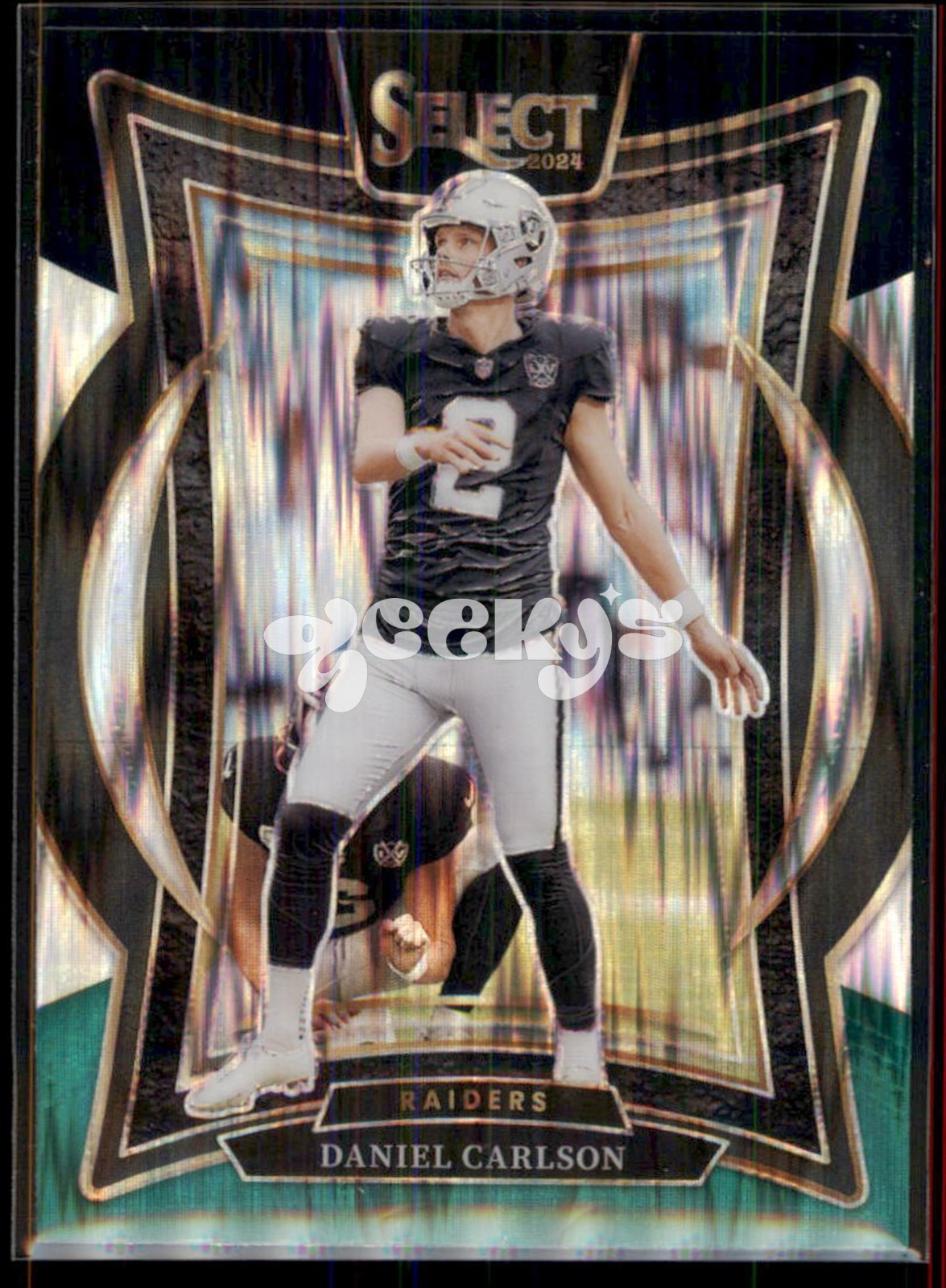 2024 Select - Concourse Daniel Carlson #43 Black & Green Shock Prizm $2 MIN ORDE