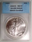 1989 American Silver Eagle $1 ANACS MS70