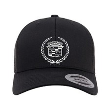 Cadillac Symbol Trucker Retro Cap Hat Adjustable