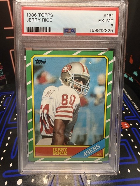 1986 Topps - Jerry Rice #161 D on Copyright Line (RC) PSA 6