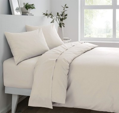 Spannbettlaken King Natur 52%Polyester 48%Baumwolle 25cm tiefe Tasche bügelfrei leicht