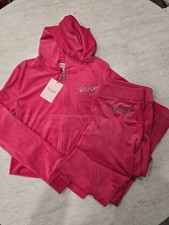 Juicy Couture Siz Extra Large Vixen Pink Bling Tracksuit Hoodie  Pants Rare New