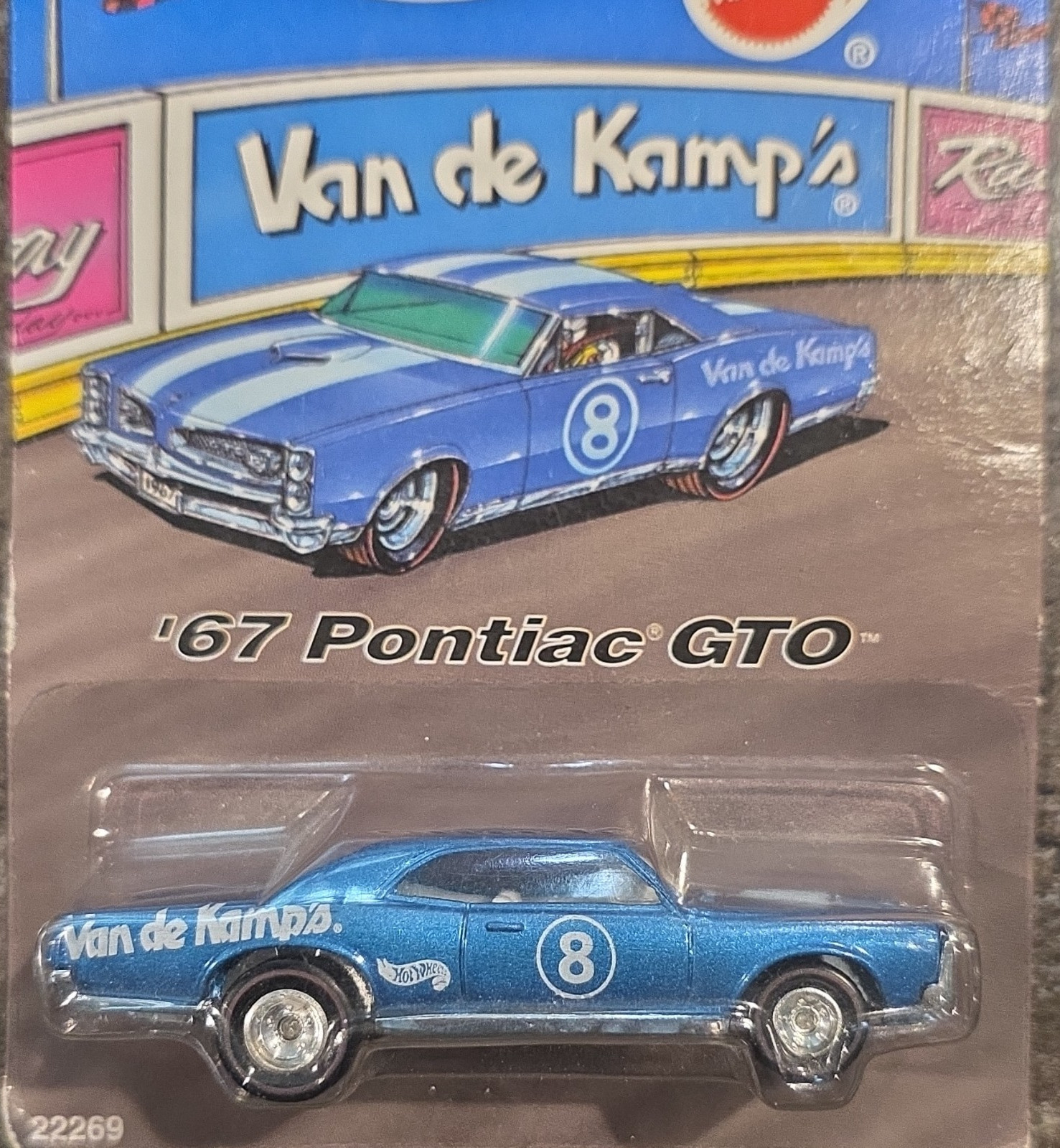 Hot Wheels Vintage Racing Van de Kamp's '67 Pontiac GTO Blue Diecast 1:64