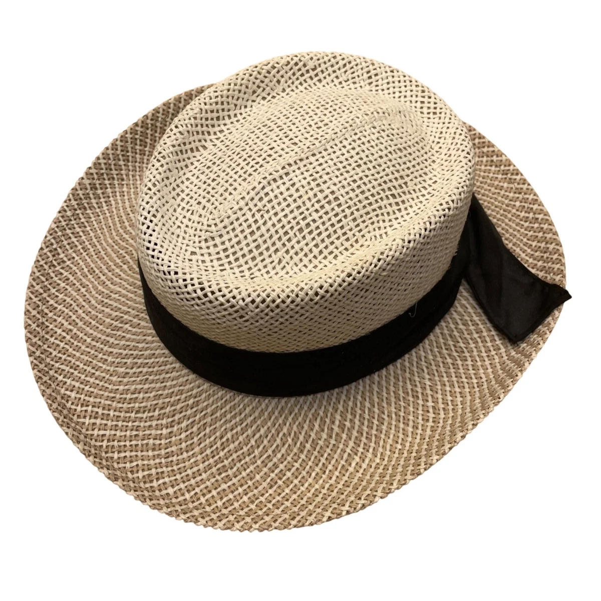 Kate Lord Womens Straw Sun Visor With Black Fabric Bow Accent Women main image 3