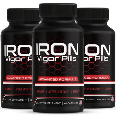 (3 Pack) Iron Vigor Pills for Men, IronVigor Male Health & Energy Support