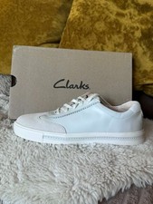 Image of Brand New | Clarks | White Leather Trainers | UK Size 7