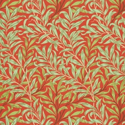 WILLIAM MORRIS VORHANGSTOFF DESIGN ''Willow Boughs'' 2,6 METER TOMATE & OLIV