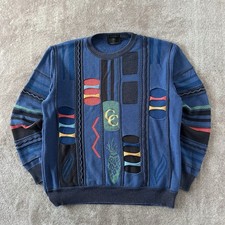 Maglione Vintage Carlo Colucci Uomo Coogi Style Mens Large Crew Knitwear Made Italy
