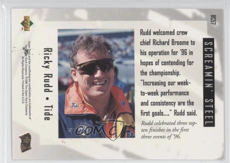 1996 Upper Deck Road to the Cup Ricky Rudd #RC57 - Image 2 of 2