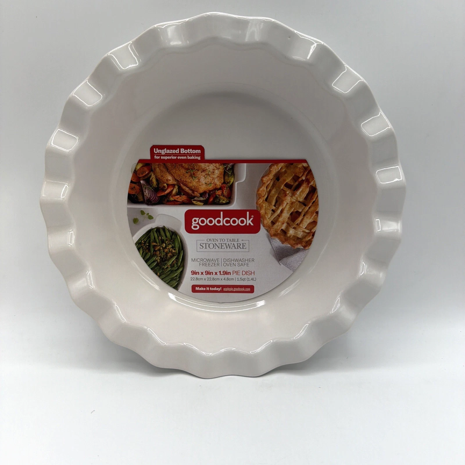 Goodcook 9 In Stoneware Pie Dish Ceramic Unglazed Bottom 1 Pack
Opens in a new window or tab