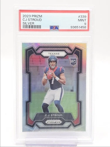 C.J. STROUD 2023 PANINI PRIZM ROOKIE SILVER TEXANS MINT RC PSA 9 Q0004