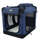 EliteField 3-Door Folding Soft Dog Crate – Navy Blue (24"L x 18"W x 21"H) New