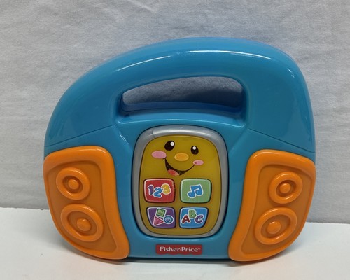 Fisher Price Laugh Learn Blue Orange Musical Boombox Radio Toy 2013 Tested