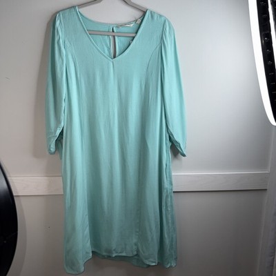 New with tag Soft Surroundings Aqua Splash Hera Dress M Beachy Cottage 
