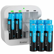 Rechargeable Lithium AA Batteries 8 Pack 1.5v 3500mWh li-ion Rechargeable Bat...