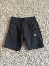 Adidas Black Shorts with White Logo And Zippered Pockets. Size Youth Small