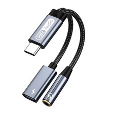 USB C to 3.5mm headphones and charging adapter 2-in-1 USB C to 3.5mm female h...