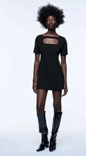 Zara Black Cut Out Mini Dress Size Small Classic Chic Party Cocktail