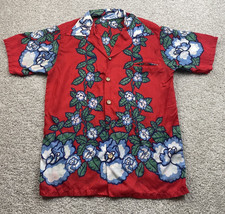 Vintage Ocean Pacific OP Hawaiian Shirt Men's Medium Red Floral Pocket 70s