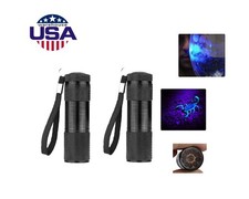 2X UV Ultra Violet LED Flashlight Blacklight Light 395 NM Inspection Lamp Torch