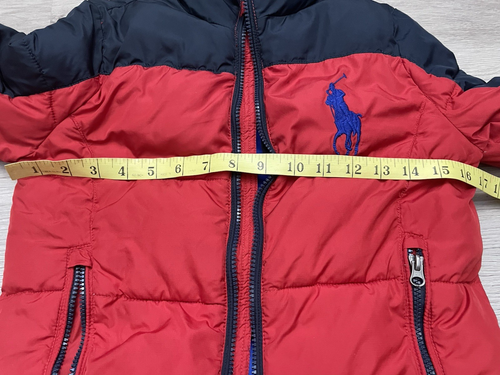 Polo Ralph Lauren Boy Puffer Jacket red blue winter size 6 pockets big pony - Picture 9 of 9