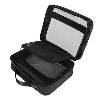 TSA Approved Toiletry Bag, Clear Makeup Bags with Multi Layer Mesh Pockets, P...