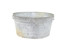 Galvanized Tub Wash Tub #2 Washtub Bucket Metal Handle Garden Planter Photo Prop