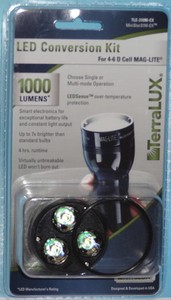 TERRALUX-4-amp-6-D-CELL-MAGLITE-FLASHLIGHT-LED-UPGRADE-BULB-1000-LUMENS-TLE310MEX