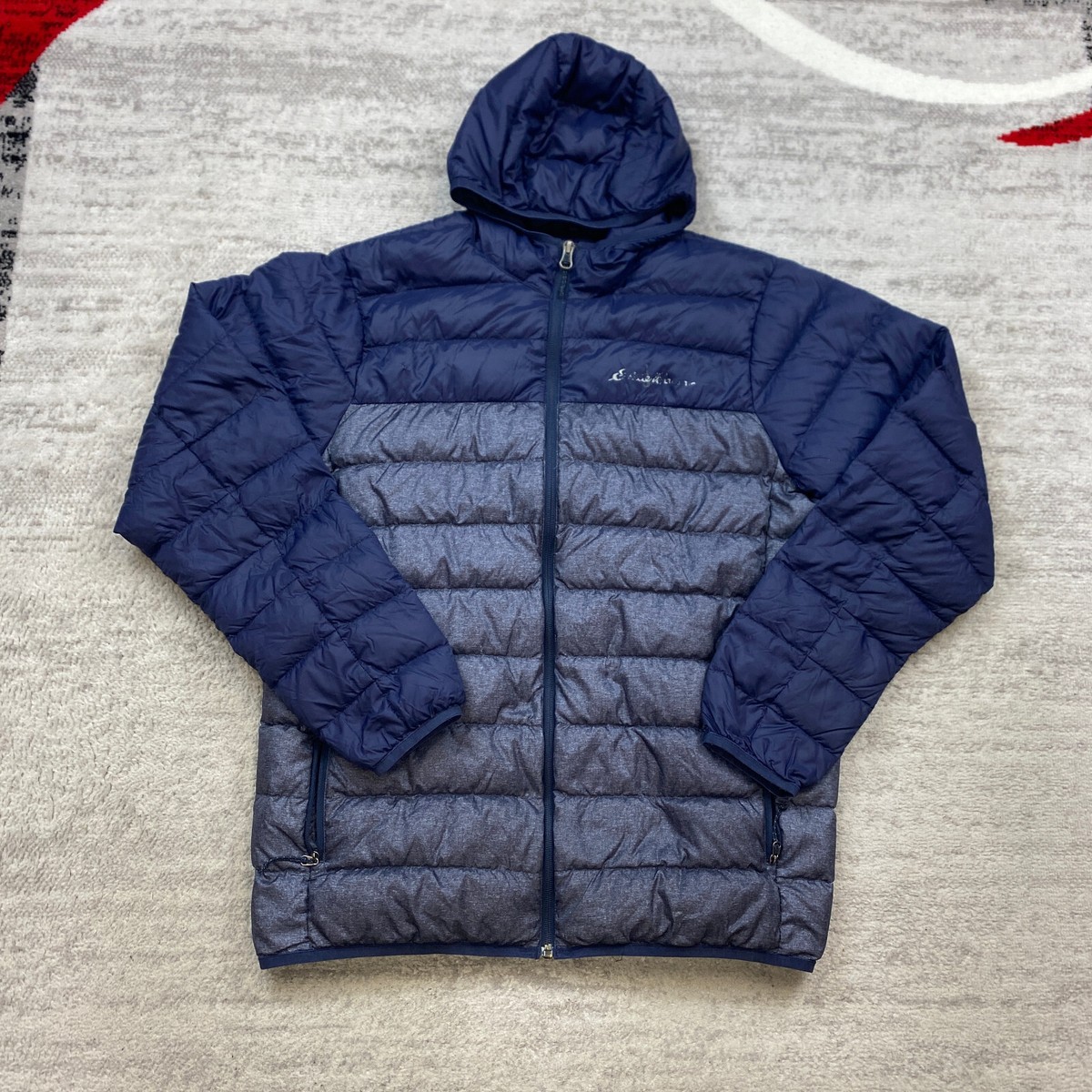 Eddie Bauer EB650 Puffer Down Jacket Medium Blue Purple Outdoor
