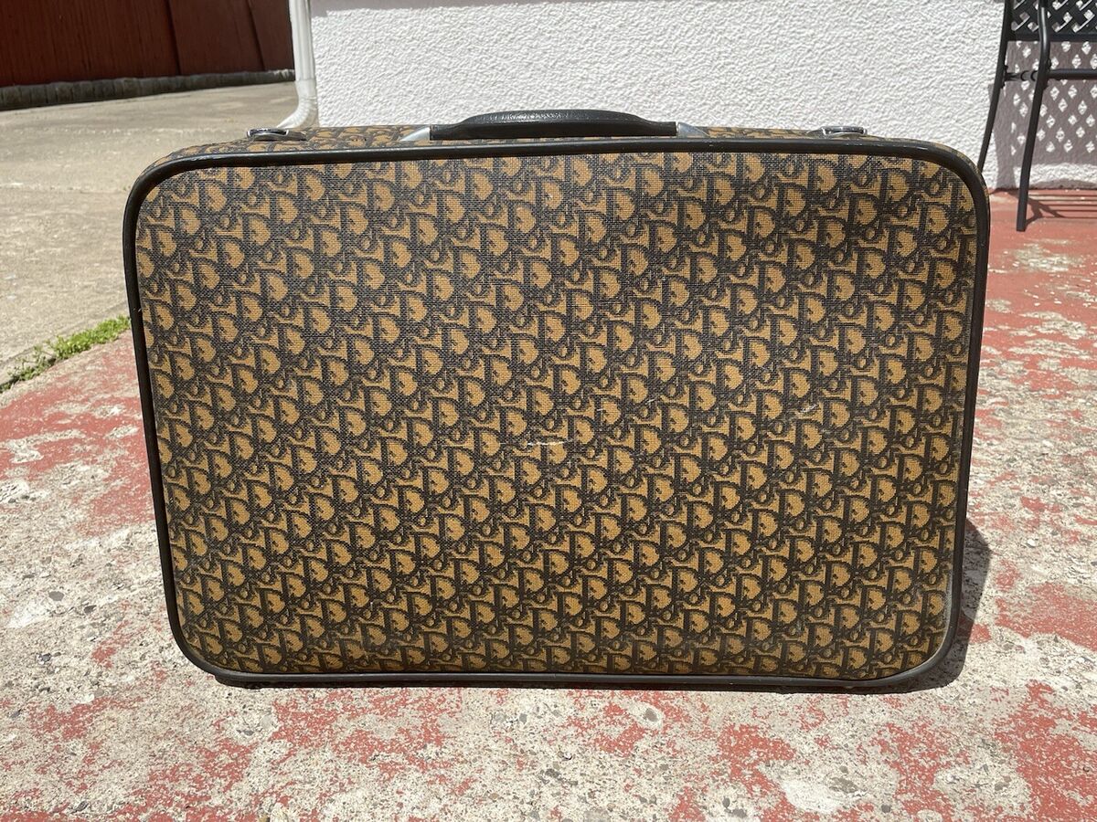 Christian Dior  Diorissimo Suitcase Luggage Vintage Brown Beige