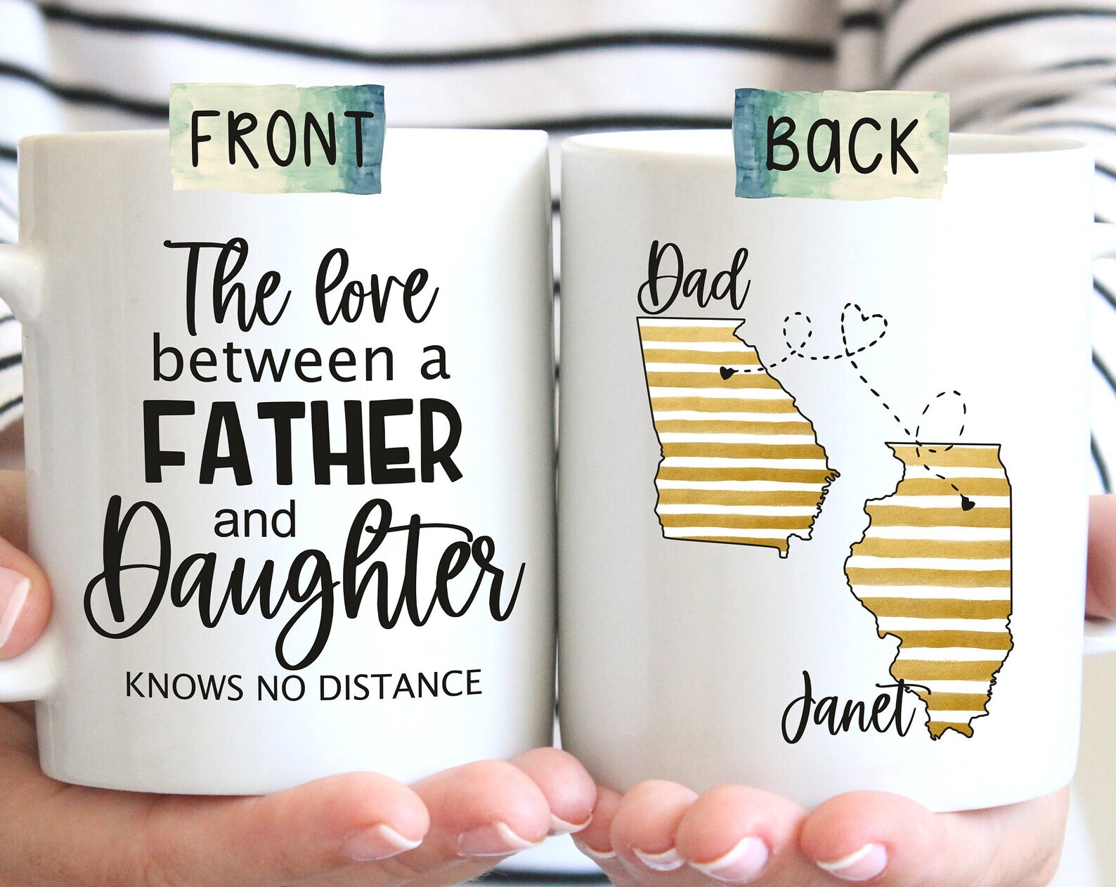 Father Daughter Long Distance Mug Meaningful Gift For Dad