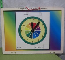 MELISSA  DOUG wooden Magnetic Clock and Daily Planner hinged educational
