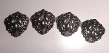 4  METAL  BUTTONS  1" Silver color 2 hole  button