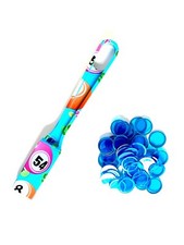 Blue Designer Bingo Magnetic Wand and Bag of 100 Blue Magnetic Chips