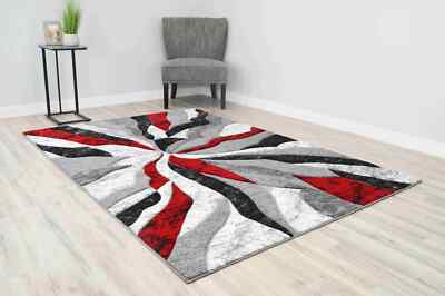 Premium Hand Carved Thick Plush Pile Modern Abstract Contemporary Geometric Rug