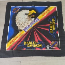 Vintage Harley Davidson Eagle Handkerchief Scarf Bandana Headband Made in USA