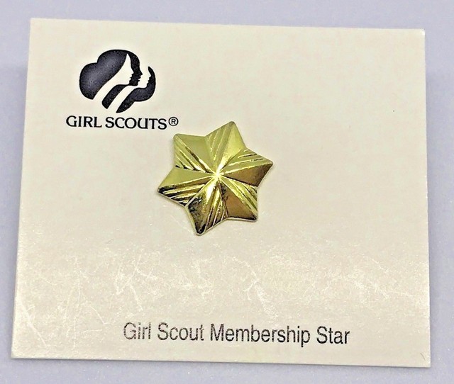 Girl Scout Membership Star Pin Brownie Green Disc & 2000 Millennium