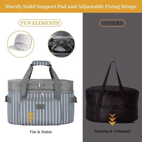 Secure Double Layer Slow Cooker Carrier Bag – Perfect for 6-8 Quart Oval Cookers image