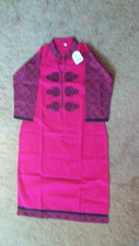 NWT- Designer Long Kurti, Ethnic Dress Top, Tunic -- Embroidered front top