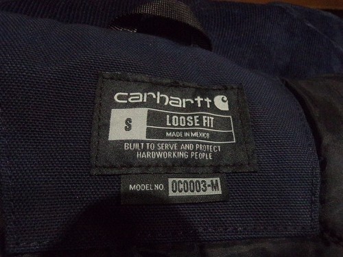 Carhartt Men's Loose Fit Firm Duck Insulated Traditional Coat Dark Navy, SMALL - Picture 4 of 4