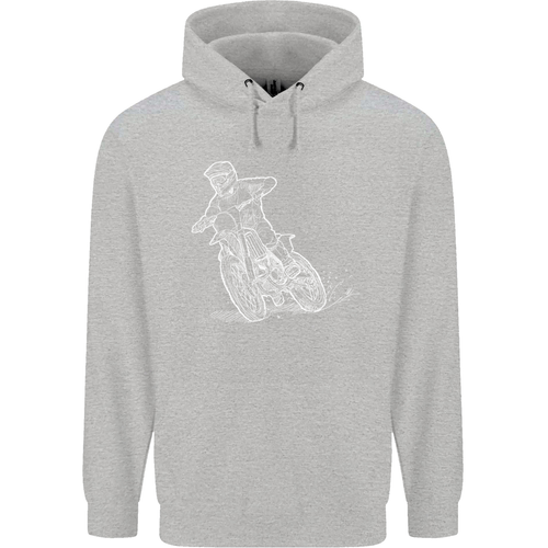 Motocross Bike Line Drawing Dirt Bike MotoX Childrens Kids Hoodie - Picture 9 of 37