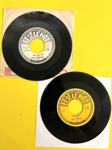 SUN LABEL 45 's BOBBY SHERIDAN SAD NEWS & PROMO BY HAROLD DORMAN JUST ONE STEP - Picture 1 of 2