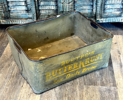 VINTAGE RARE BUETERS BUTTER KRUST BAKERY STORE DELIVERY TRUCK BREAD CARRIER BOX