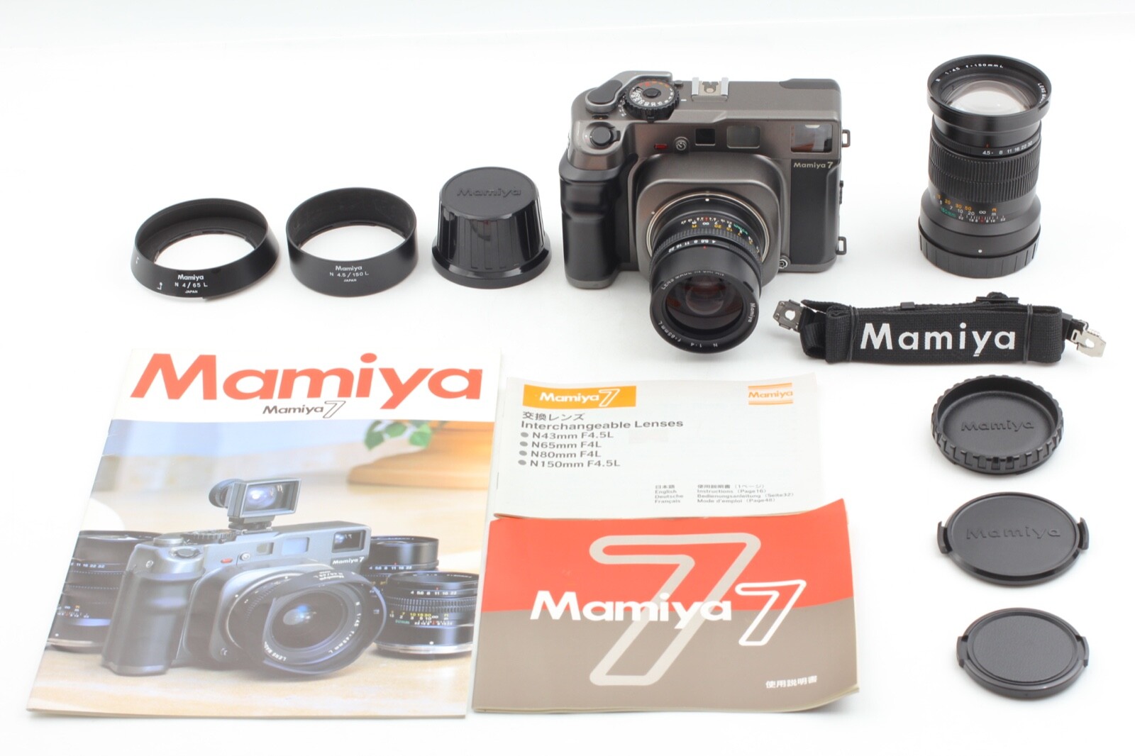 Mamiya7 （Hood & Strap [N.MINT] Mamiya 7 MF Film Camera N 65mm f/4  