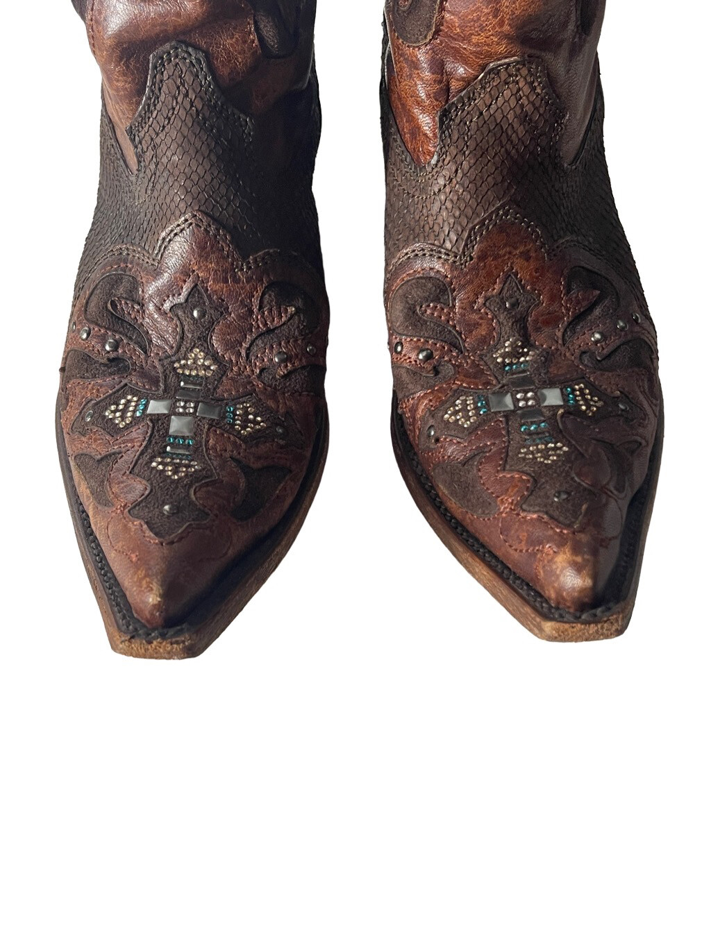 Corral Women's Corral Brown Python Crystal Cross … - image 10