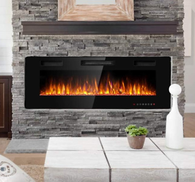 Chimenea Electrica Calentador Ajustable Sala De Estar Habitacion Pared Casa 50''