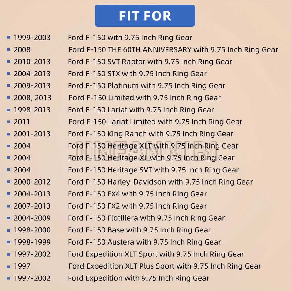 Kit de cojinetes y sellos de rueda de eje trasero para Ford F-150 F-250 9,75 RG 1986-2002 Foto 4 de 4