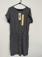 Hilary Radley Womens Short Sleeve Dress Size Small Blue & White